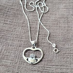 Sterling Silver Celtic & Claddagh Necklace
